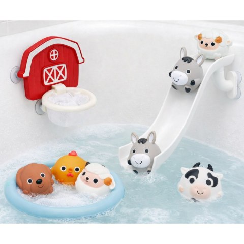 ZESTAW ZABAWEK DO KĄPIELI ZWIERZĘTA DOMOWE FARMA ZJEŻDŻALNIA ŁOWIENIE 10EL.