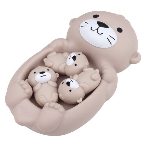 ZESTAW ZABAWEK DO KĄPIELI WYDRA RODZINKA KOSZ PIŁECZKI ŁOWIENIE SIATKA 7EL.