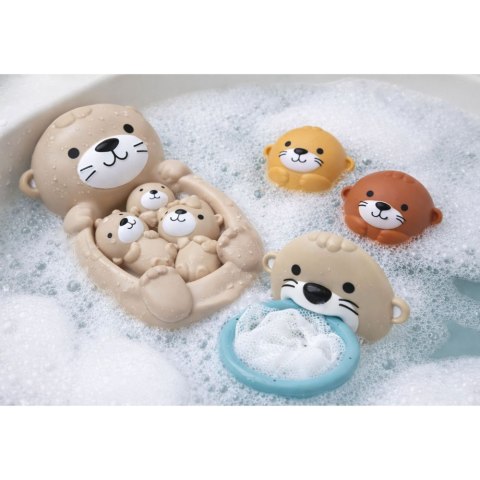 ZESTAW ZABAWEK DO KĄPIELI WYDRA RODZINKA KOSZ PIŁECZKI ŁOWIENIE SIATKA 7EL.