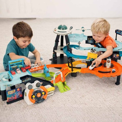 KOSMICZNY TOR SAMOCHODOWY WYŚCIGOWY PARKING WIELOPOZIOMOWY KIEROWNICA 6 AUT