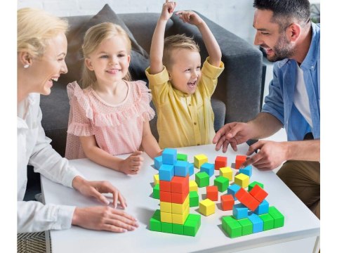 Klocki Magnetyczne 3D Konstrukcyjne KOSTKI BUDOWLANE Sześciany Zestaw Klocków 64 el.