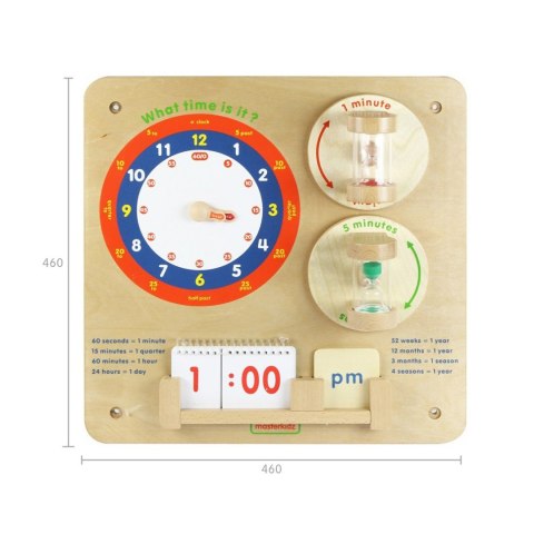 MASTERKIDZ Nauka Odczytywania Zegara Ścienna Tablica Edukacyjna Flex