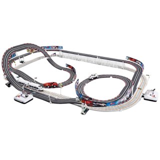 OGROMNY TOR WYŚCIGOWY 2W1 DLA 2 AUTEK KOLEJKA ELEKTRYCZNA WYŚCIGI 20KM/H 2 PĘTLE