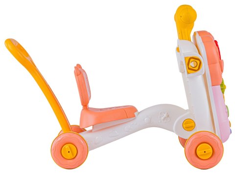 PCHACZ CHODZIK JEŹDZIK STOLIK EDUKACYJNY 4W1 DŹWIĘKI PIANINKO RUCHOME EL. RÓŻOWY