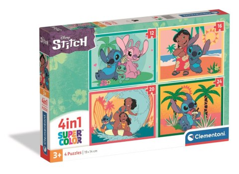 Puzzle 4w1 Super Color DISNEY STITCH Clementoni 21745