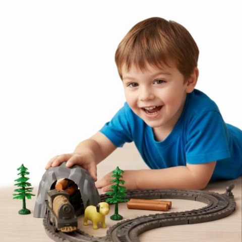 WOOPIE Kolejka Elektryczna Lokomotywa Retro Farma Tor XL 66 el.