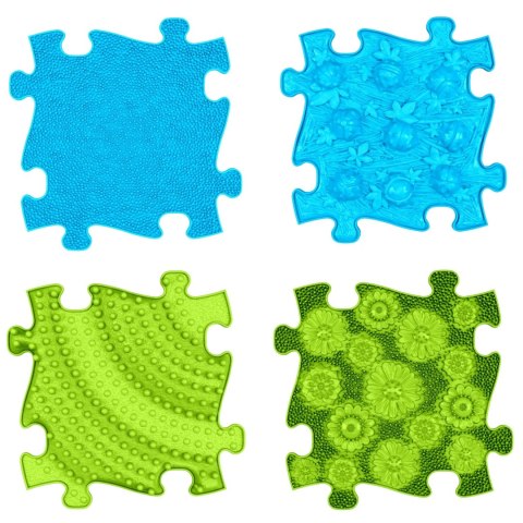 WOOPIE Mata Sensoryczna Ortopedyczna Puzzle 11 el. - Kolor Niebieski/Zielony