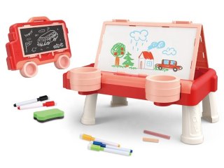 TABLICA DWUSTRONNA DLA DZIECI 2W1 ZMAZYWALNA KREDOWA STOLIK WALIZKA AKCESORIA