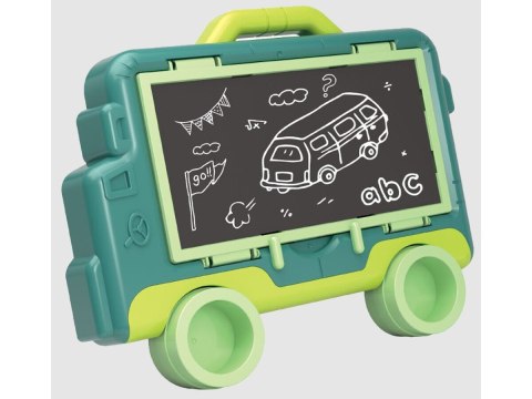 TABLICA DWUSTRONNA DLA DZIECI 2W1 ZMAZYWALNA KREDOWA STOLIK WALIZKA AKCESORIA