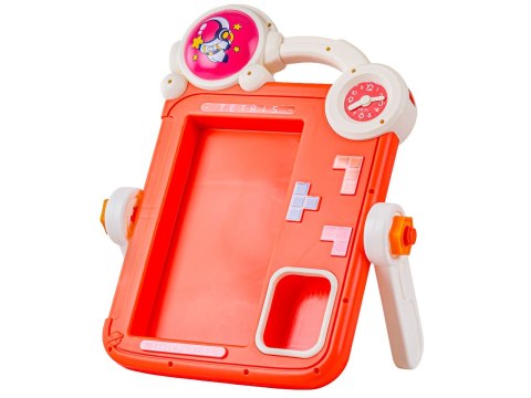 TABLICA EDUKACYJNA 2W1 ZMAZYWALNA KLOCKI UKŁADANKA PISAKI AKCESORIA CZERWONA