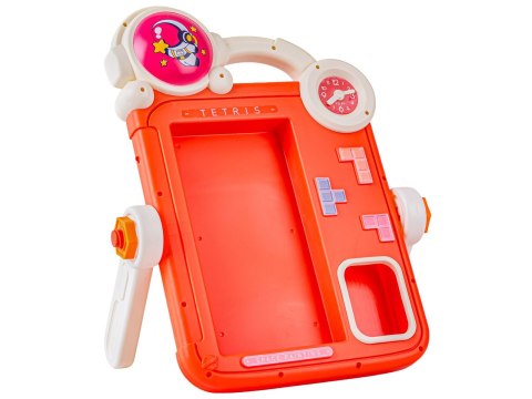 TABLICA EDUKACYJNA 2W1 ZMAZYWALNA KLOCKI UKŁADANKA PISAKI AKCESORIA CZERWONA