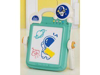 TABLICA EDUKACYJNA 2W1 ZMAZYWALNA KLOCKI UKŁADANKA PISAKI AKCESORIA ZIELONA