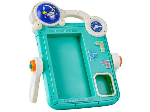 Wielofunkcyjna Dwustronna Tablica 2w1 Zmazywalna Klocki Układanka Edukacyjna NIEBIESKA