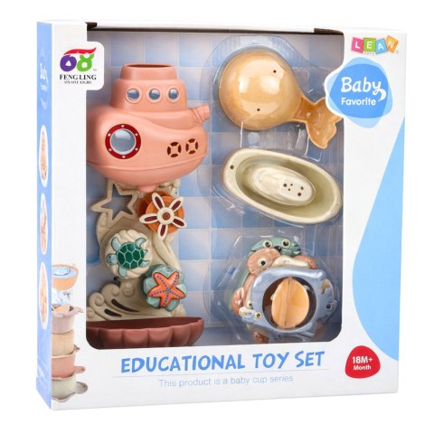 ZESTAW WODNY DO KĄPIELI STATEK INTERAKTYWNY KUBECZKI PRZYSSAWKI 9 EL.