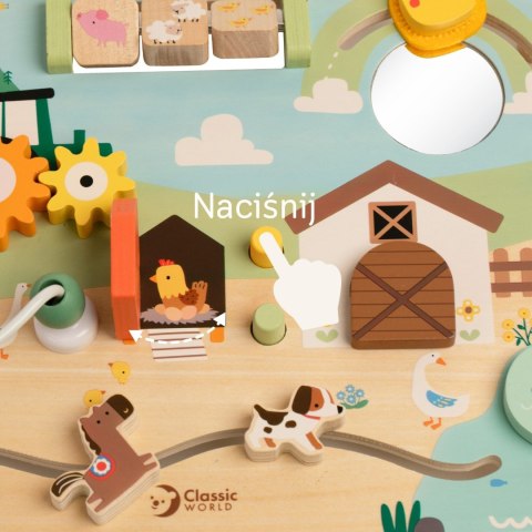 CLASSIC WORLD Drewniana Tablica Manipulacyjna Aktywności Farma