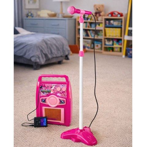 GITARA ELEKTRYCZNA Z MIKROFONEM STATYW WZMACNIACZ TONY DEMO ŚWIATEŁKA