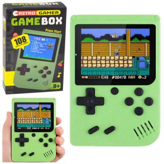 KONSOLA RETRO GRA ELEKTRONICZNA NA BATERIE 108 WBUDOWANYCH GIER EKRAN LCD ZIELONA