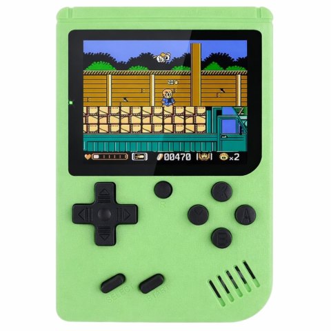 KONSOLA RETRO GRA ELEKTRONICZNA NA BATERIE 108 WBUDOWANYCH GIER EKRAN LCD ZIELONA