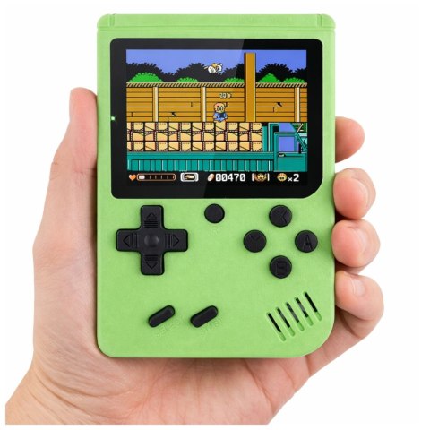 KONSOLA RETRO GRA ELEKTRONICZNA NA BATERIE 108 WBUDOWANYCH GIER EKRAN LCD ZIELONA