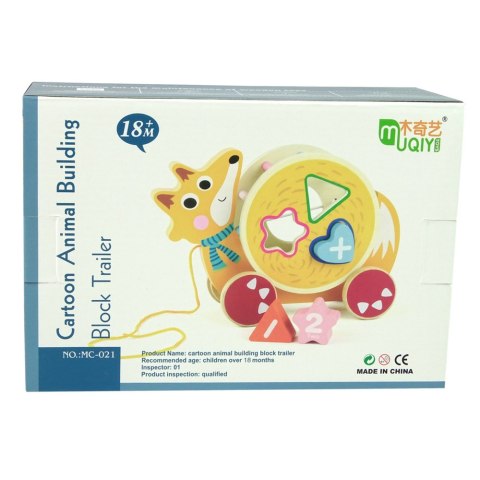 Lisek Do Ciągnięcia Na Kółkach Sorter Klocki Drewniane