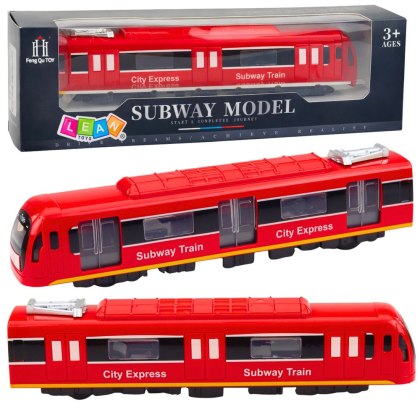 Metro Pociąg City Express Otwierane Drzwi Światła Dźwięki Czerwony