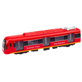 Metro Pociąg City Express Otwierane Drzwi Światła Dźwięki Czerwony