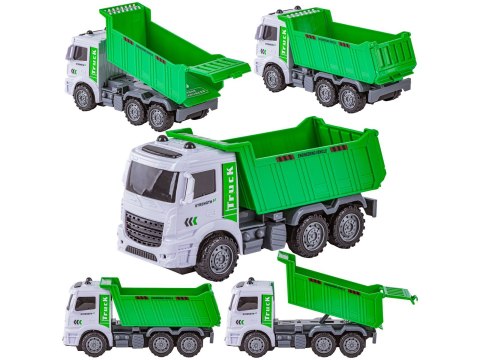 SAMOCHODY CIĘŻAROWE ZESTAW 6 SZT. TIR WYWROTKA ŚMIECIARKA BECZKOWÓZ ZAMIATARKA