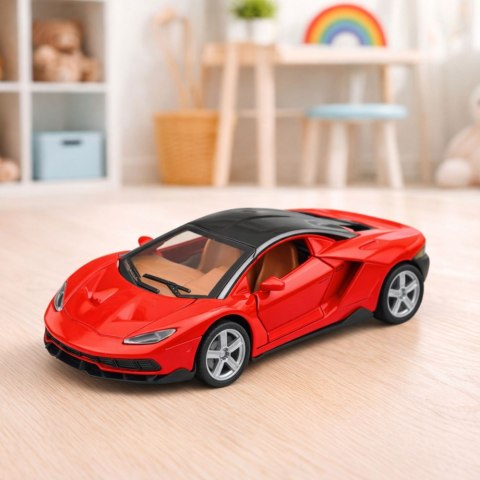 Samochód Sportowy Metalowy Napęd Światła Dźwięki Czerwony 1:32