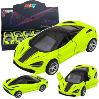 Samochód Sportowy Metalowy Napęd Światła Dźwięki Zielony 1:32