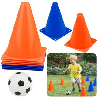 Zestaw Pachołki Treningowe z Piłką Niebieskie Pomarańczowe 8 szt.