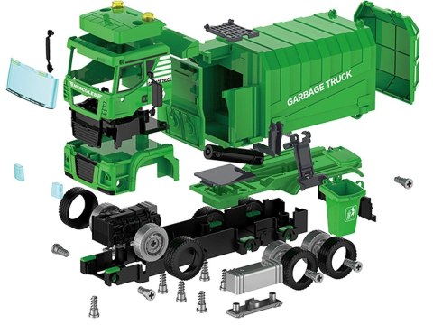 Ciężarówka Auto Samochód ŚMIECIARKA Do Rozkręcania W Walizce + Kosz Na Śmieci