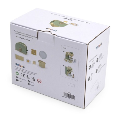 DREWNIANY ZESTAW TOSTER ZIELONY AKCESORIA KREATYWNE DLA DZIECI