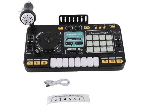 Konsola Dj dla dzieci Organki Zabawka muzyczna Elektroniczny Mikser Kontroler Mikrofon Konsoleta Światło LED