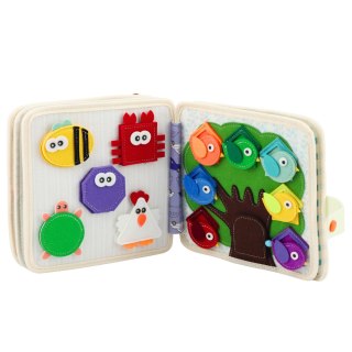 KSIĄŻECZKA SENSORYCZNA FILCOWA MIĘKKA EDUKACYJNA 3D ZWIERZĘTA DŻUNGLA LEW