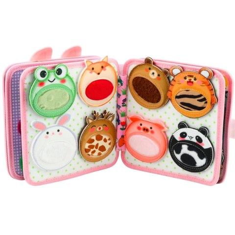 Książeczka Edukacyjna Sensoryczna Filcowa 3D Króliczek Różowy