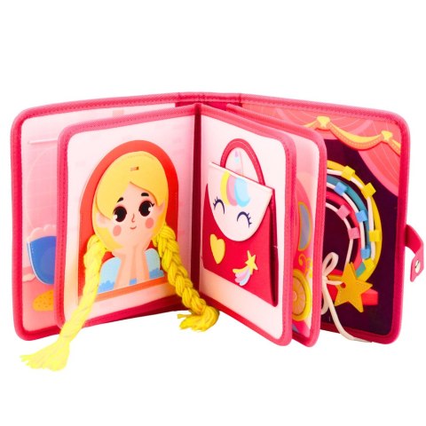 Książeczka Edukacyjna Sensoryczna Filcowa 3D Księżniczki Różowa