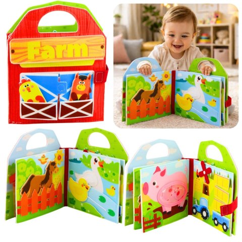 Książeczka Edukacyjna Sensoryczna Filcowa 3D Zwierzęta Domowe Farma