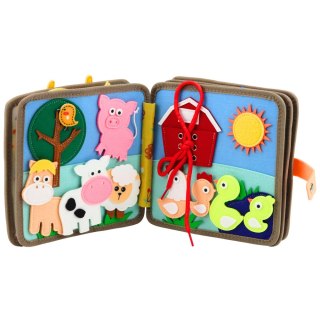 KSIĄŻECZKA SENSORYCZNA FILCOWA MIĘKKA EDUKACYJNA 3D ZWIERZĘTA JELONEK