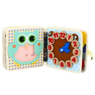 KSIĄŻECZKA SENSORYCZNA FILCOWA MIĘKKA EDUKACYJNA 3D ZWIERZĘTA JEŻYK SOWA