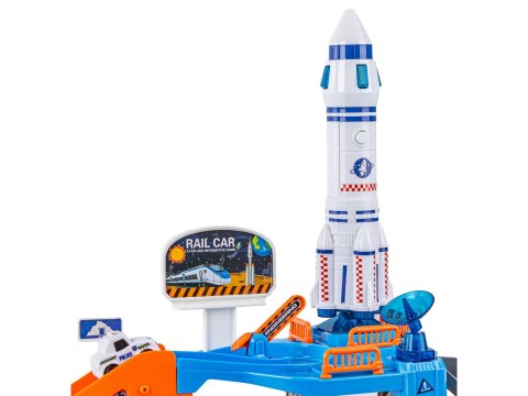 PARKING GARAŻ TOR POLICYJNY STACJA KOSMICZNA RAKIETA ZJEŻDŻALNIA POCIĄG