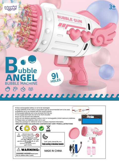 PISTOLET DO ROBIENIA BANIEK MYDLANYCH 91 OTWORÓW NIEBIESKI DLA DZIECI