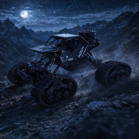 SAMOCHÓD ZDALNIE STEROWANY RC ROCK CRAWLER 4X4 1:16 KOŁA GĄSIENICE PILOT 2.4G AKU