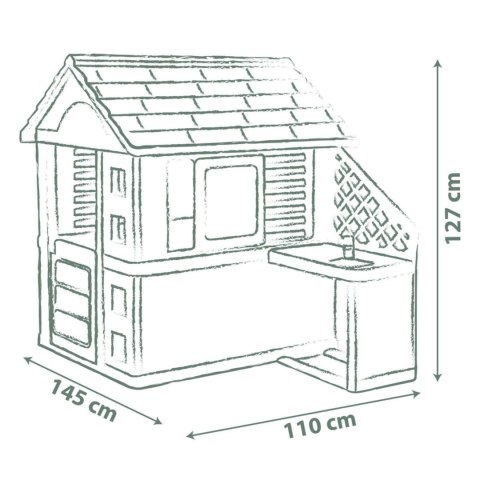 SMOBY Life Domek Ogrodowy PRETTY z Kuchnią + 17 Akcesoriów