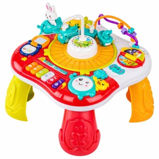 STOLIK EDUKACYJNY INTERAKTYWNY DLA DZIECI 2W1 PANEL PIANINKO ŚWIATŁA DŹWIĘK