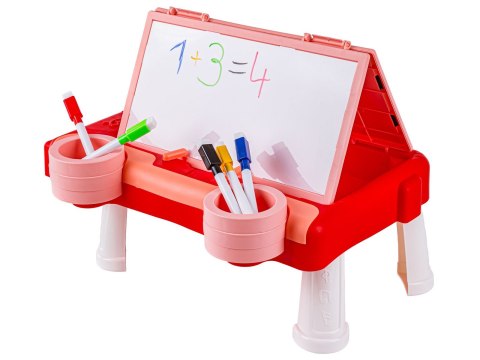 TABLICA DWUSTRONNA DLA DZIECI 2W1 ZMAZYWALNA KREDOWA STOLIK WALIZKA AKCESORIA