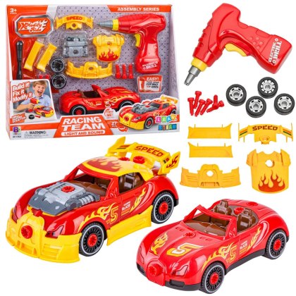 ZESTAW KONSTRUKCYJNY TUNING AUTA SAMOCHÓD DO SKRĘCANIA WKRĘTARKA ŚWIATŁA