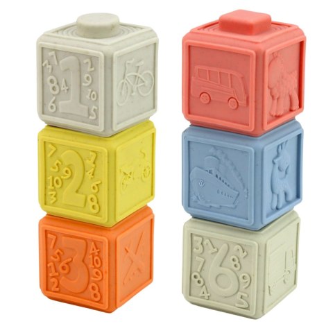 ZABAWKI SENSORYCZNE MIĘKKIE ZESTAW 18EL. PIŁECZKI PIRAMIDKA KLOCKI KSZTAŁTY