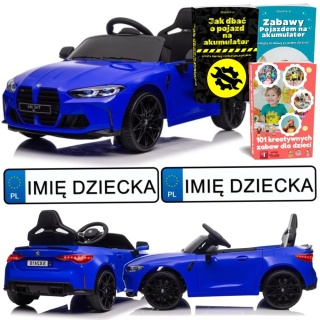AUTO NA AKUMULATOR BMW M4 SAMOCHÓD ELEKTRYCZNY DLA DZIECI LAKIER PILOT LED SKÓRA