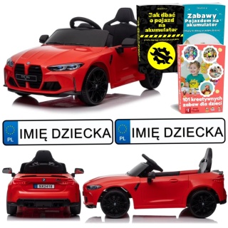 AUTO NA AKUMULATOR BMW M4 SAMOCHÓD ELEKTRYCZNY DLA DZIECI PILOT LED SKÓRA