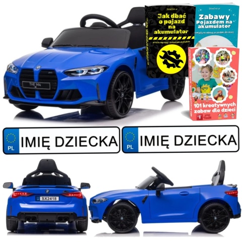 AUTO NA AKUMULATOR BMW M4 SAMOCHÓD ELEKTRYCZNY DLA DZIECI PILOT LED SKÓRA